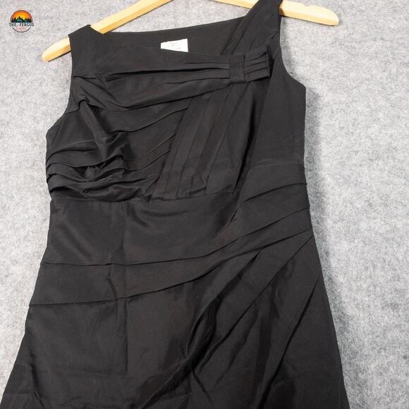 Suzi Chin For Maggy Boutique Shift Dress Black Sleeveless Cotton Blend Women's 4 - Picture 3 of 8